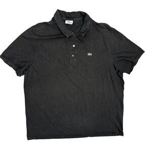 Lacoste Polo Shirt Black Cotton Short Sleeve Made in Peru Cotton XXL